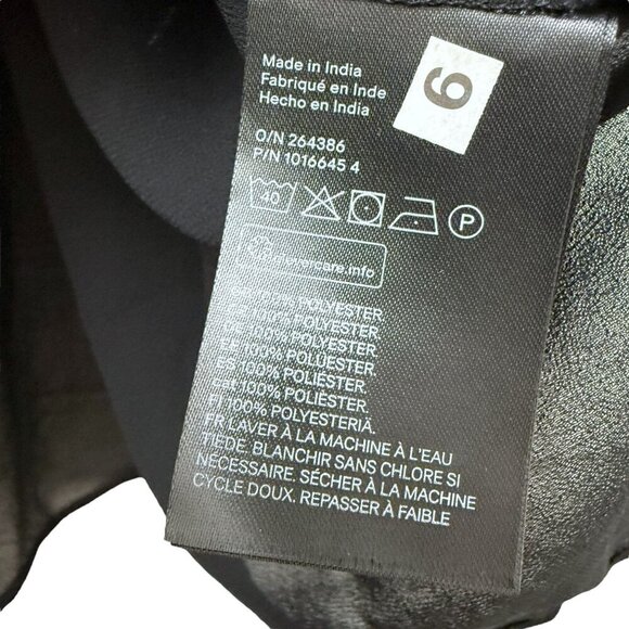 H&M Ruffle Blouse Black XS Oversized Chiffon Peasant Poet Flowy Top NWT - Picture 9 of 9